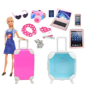 Neuestes Bestseller-Spielzeug OEM 18-Zoll-Babypuppen Mini-Koffer Trolley-Tasche Puppen zubehör Rollenspiel-Reiseset Spielzeug