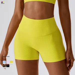 Verão cintura alta fitness yoga shorts Tópico rápido seco collants barriga elevador hip esportes correndo shorts