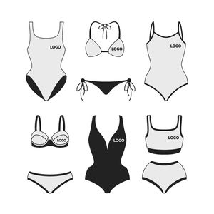 Custom Women's Navy <strong>Blue</strong> <strong>Bikini</strong> <strong>Sets</strong> with Stretch Fabric and One Piece Bathing Suits - Product Image 2