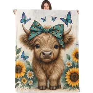 Floral Sunflower Flannel <b>Blanket</b> Throw <b>Blanket</b> Nap <b>Blanket</b> Lightweight Breathable <b>for</b> Bed Sofa Couch Custom Print Bulk Wholesale - Product Image 3