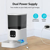Distributeur de nourriture intelligent pour animaux de compagnie 5L 5G WiFi avec caméra HD, réservoir transparent, double alimentation, contrôle par application, bol en acier inoxydable pour chiens et chats