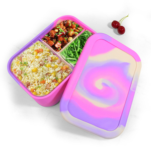 Vente en gros Boîte à bento personnalisée pour enfants Caja De Bento Para Ninos Fur <span class=keywords><strong>Kinder</strong></span> Kawaii Boîte à lunch bento en silicone sans Bpa pour enfants - Product Image 1