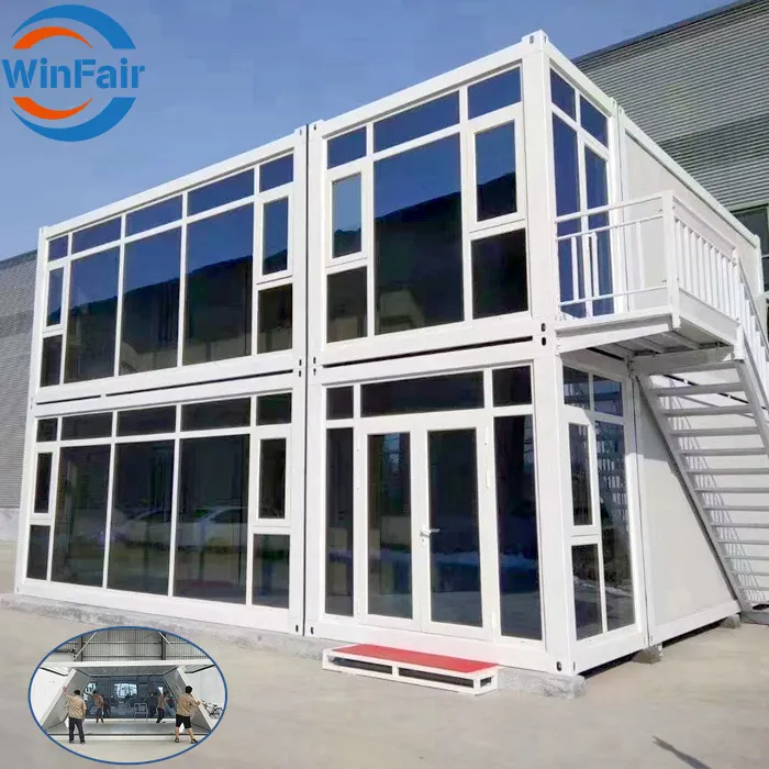 WinFair Chinese Custom Made Folding-Fertighäuser Fertighaus Büro kaffee Ausklappbarer großer faltbarer Haus container