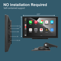 Écran tactile portable de 9 pouces, autoradio sans fil CarPlay Android Auto avec GPS/Google/FM, montage sur console de tableau de bord