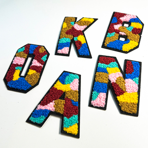 Tự dính Chenille chữ các bản vá lỗi, A-Z Bảng chữ cái đính các bản vá lỗi dính trên chữ thêu thư dán cho quần áo - Product Image 2