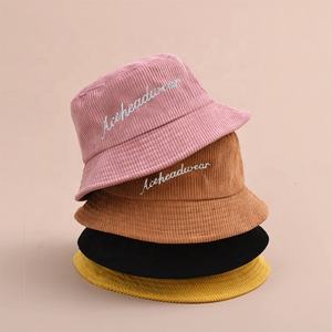 Petite commande chapeau seau en velours côtelé ajusté personnalisé casquette seau de broderie de mode - Product Image 1