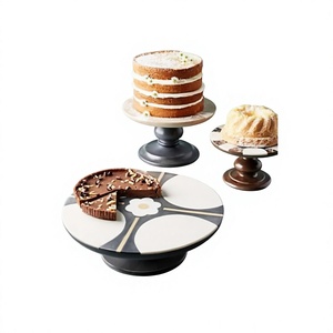 Soporte Redondo de 2 Piezas para Tartas con Incrustaciones de Hueso, Personalizado OEM ODM, con Logotipo y Patrón, BS INTERNATIONAL NA101, Ecológico, ¡Oferta Caliente! - Product Image 4