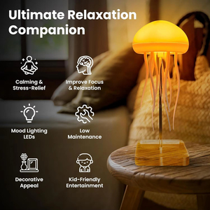 Lampe de table LED dynamique rechargeable par USB à commande tactile, veilleuse <span class=keywords><strong>color</strong></span>ée en forme de méduse flottante, décoration moderne pour la relaxation - Product Image 5