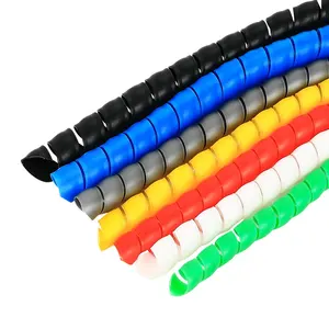 Kabel Pembungkus Tabung Spiral Fleksibel Lengan Manajemen Kabel Komputer Kabel Kelola Hitam Putih Kuning