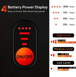 Gants de ski chauffants électriques rechargeables imperméables 7,4 V 22,2 Wh pour femmes et hommes pour le travail en hiver, le ski, le snowboard - Product Image 3