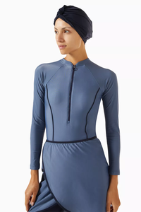 Maillots de bain modestes pour femmes et filles musulmanes, design torsadé, couvrant tout le corps, trois pièces, protection maximale contre les rayons ultraviolets UPF 50+ - Product Image 4