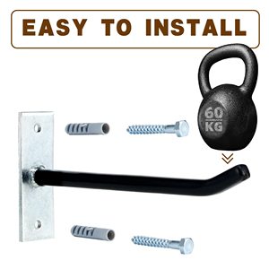 Sistema di stoccaggio pneumatici con ganci <span class=keywords><strong>da</strong></span> garage, 4 pezzi, ganci <span class=keywords><strong>da</strong></span> <span class=keywords><strong>parete</strong></span> con viti e tasselli in metallo - Supporto per pneumatici/cerchioni per auto, nero - Product Image 5