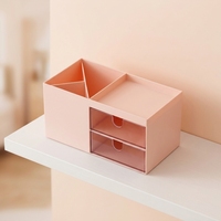 Petit Organisateur de Bureau avec Tiroirs, Mini Rangement de Papeterie en Plastique avec Porte-Stylo, Boîte de Rangement Multi-Compartiments pour le Bureau et l'École