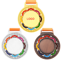 Médaille de trophée sportif en alliage de zinc, artisanat métallique personnalisé par le fabricant, médaille commémorative vierge en métal sur mesure