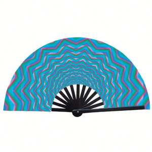 Éventail en bambou noir personnalisable pour enfants, design Kung Fu, sublimation, éventail à claquer vierge pour fête musicale traditionnelle - Product Image 3