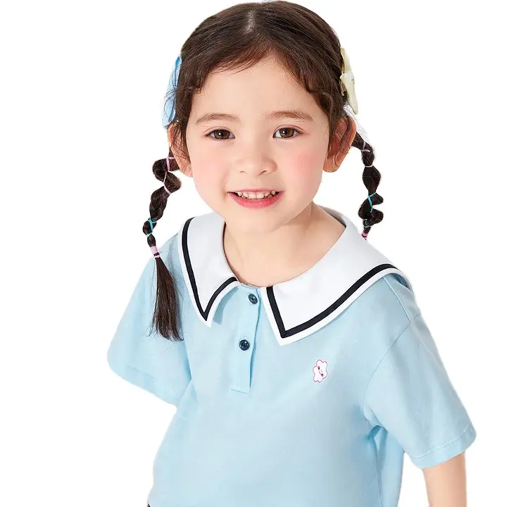 Wholesale Custom Designer Polo Dress Girls Clothing Casual Solid 100 Cotton Fashion Korea Golf Polo T Shirts For Girls Women