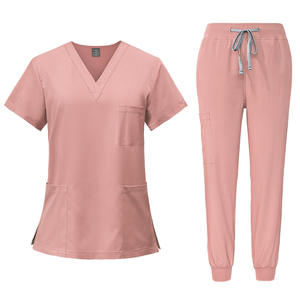 Blusa Médica con Cuello <span class=keywords><strong>en</strong></span> V para Mujer, Corte Clásico, 3 Bolsillos, Alto Rendimiento, Fácil Cuidado, Uniforme <span class=keywords><strong>de</strong></span> Trabajo <span class=keywords><strong>de</strong></span> Manga Corta para Doctora - Product Image 3