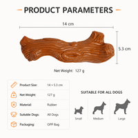 Os à mâcher pour chien en caoutchouc naturel avec texture imitation bois pour le nettoyage dentaire et les jeux quotidiens