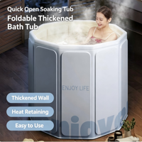 Baignoire pliable pour adultes et enfants, baignoire de trempage intégrale épaissie et fermée, baignoire vapeur légère pour la maison