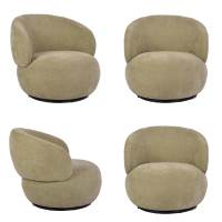 Fauteuil pivotant CARLFORD 360, fauteuil moelleux en tissu, fauteuil de détente pour la maison ou l'hôtel, pour le salon ou la chambre