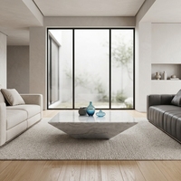 Tianshan — Table basse carrée moderne en marbre blanc, simple et à la mode, vente directe d'usine