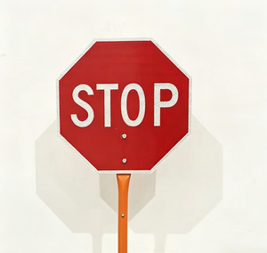 Panneaux de signalisation réfléchissants en aluminium de 12 pouces, type « Stop/Slow », enroulables, avec poignée en fer - Product Image 2