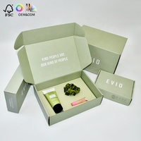 Boîte à courrier bleu marine personnalisée, boîte cadeau cosmétique avec insert en papier kraft, boîte d'emballage pour ensemble de soins corporels avec logo personnalisé