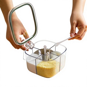 Clear Seasoning <b>Box</b>, Seasoning Rack Spice Pots, <b>Storage</b> Container Condiment Seasoning <b>Box</b> with Covers and Spoons - Product Image 3
