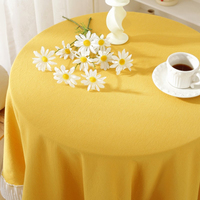 Nappe ronde en coton uni réutilisable, style INS, directement de l'usine, simple et mignonne, en pur coton, pour la décoration de table à manger domestique