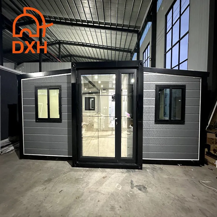 factory customized 3 in 1 folding expandable container prefab house with bathroom and kitchen classroom prefabricated home