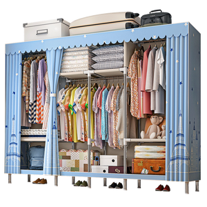 Armario sencillo <span class=keywords><strong>de</strong></span> tela ensamblada <span class=keywords><strong>de</strong></span> gran tamaño para dormitorio <span class=keywords><strong>al</strong></span> <span class=keywords><strong>por</strong></span> <span class=keywords><strong>mayor</strong></span>, armario <span class=keywords><strong>de</strong></span> <span class=keywords><strong>ropa</strong></span> desmontable <span class=keywords><strong>de</strong></span> tela Oxford a la moda - Product Image 4