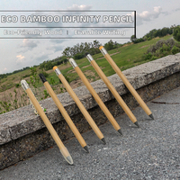 Crayon YF PEN Endless Bamboo Original Wood HB Hardness Engraveable and Erasable Black Barrel Custom Logo Pencil
