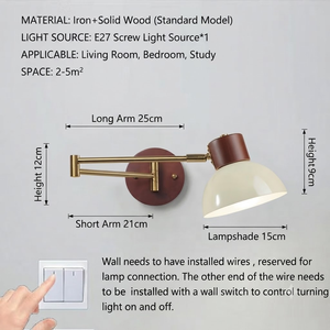 Nordic Acrylic Iron Wall <b>Light</b> Displaceable Folding Telescopic <b>for</b> Home Study - Product Image 6
