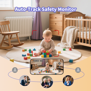 Monitor Inteligente para Bebés, 3MP HD, Pantalla de 5 Pulgadas, Comunicación Bidireccional, Detección de Llanto, Visión Nocturna, Alerta de Temperatura y Humedad, Luz Nocturna RGB, 14 Canciones de Cuna - Product Image 4