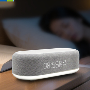 Wireless Charging <b>Clock</b>, Luminous Silent Multi-function Fabric Surface Alarm <b>Clock</b>, LED With Temperature and Date Display DW0253 - Product Image 4