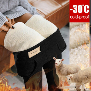 Factory Price High Waist Thick Cashmere Pants Winter Warm Thermal <strong>Sherpa</strong> <strong>Lined</strong> <strong>Leggings</strong> With Pocket - Product Image 6