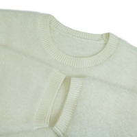 Großhandel Custom Soft Half Sleeve Blank Haarig Schwergewicht Loose Unisex Plain Imitation Nerz Damen Strick pullover