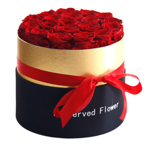 Commercio all'ingrosso di lusso regalo di san valentino scatola d'oro tocco reale essiccato lunga vita eterna per sempre fiore rosa per la decorazione domestica - Product Image 6