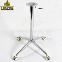 Pieds de Table en aluminium poli roulettes verrouillables Base pivotante réglable en hauteur robuste pour manger café bar salon extérieur