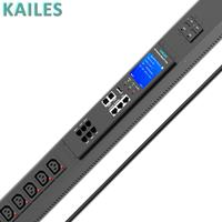 KAILES (KLS) PDU CA intelligent géré série MA à double port réseau, personnalisé, 12C13+2C19 (prise anti-chute) + 2 disjoncteurs 32A 200-240VAC