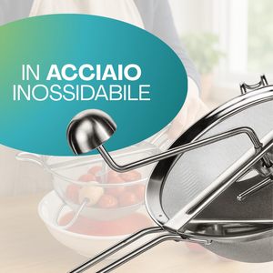 Écrase-légumes manuel en acier inoxydable 20 cm avec pilon en bois pour écraser les pommes de terre et les légumes - Product Image 3