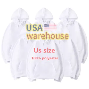 Sublimation Hoodie US warehouse US size unisex custom logo 100% polyester sublimation hoodies blank for sublimation printing