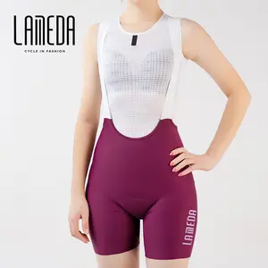 LAMEDA กางเกงขาสั้นสำหรับปั่นจักรยานเอวสูง,กางเกงปั่นจักรยานขาสั้นแผ่นเจลรองแผ่นเจลสำหรับผู้หญิงชุดปั่นจักรยาน