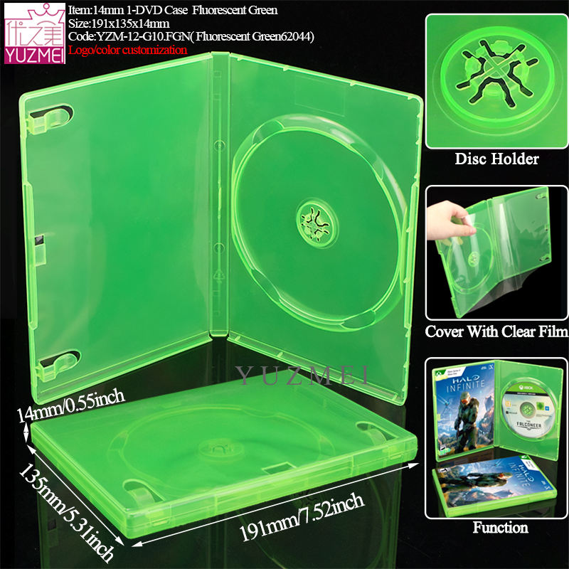 Boîtier 1-DVD 14 mm G10A - Vert fluorescent