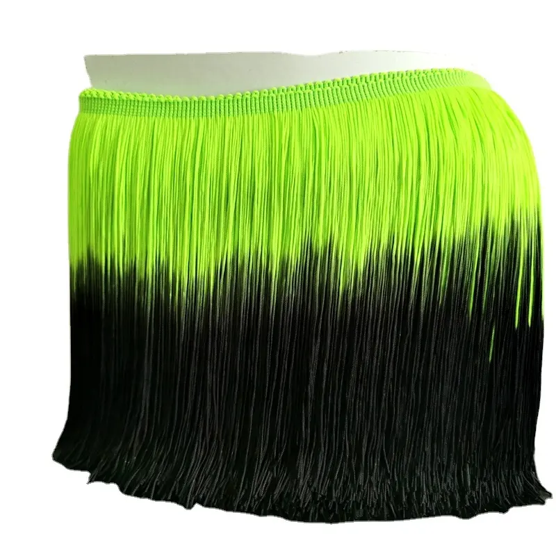 Wholesale 8inch Gradient Color Lace Ombre Lace Fabric Tassel Trim Fringe For Dress