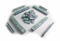Boutique Island Escape Amerikanisches Mahjong 160 Steine Flamingo Seepferdchen Surfbrett Palme Koralle 3-Schicht Mah-Jongg Sammlerstück