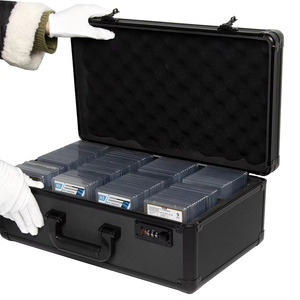 Caja de bloqueo de combinación de losa de tarjeta graduada de aluminio de 4 filas Caja de almacenamiento de tarjeta deportiva de Comercio de aluminio para BGS/P <span class=keywords><strong>CA</strong></span> - Product Image 2