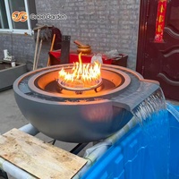 Brasero de jardin au propane en métal noir pour piscine, foyer aquatique pour piscine