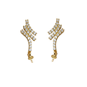 Japanese and Korean S925 <b>Silver</b> Ear Wire Plated Gold <b>Long</b> Tassel <b>Earrings</b> Women's DIY Handmade Pearl Jewelry - Product Image 5