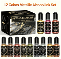 OSBANG 12 couleurs 10ML ensemble de pigments métalliques liquides à haut enrichissement en oxyde de fer bricolage avec résine époxy